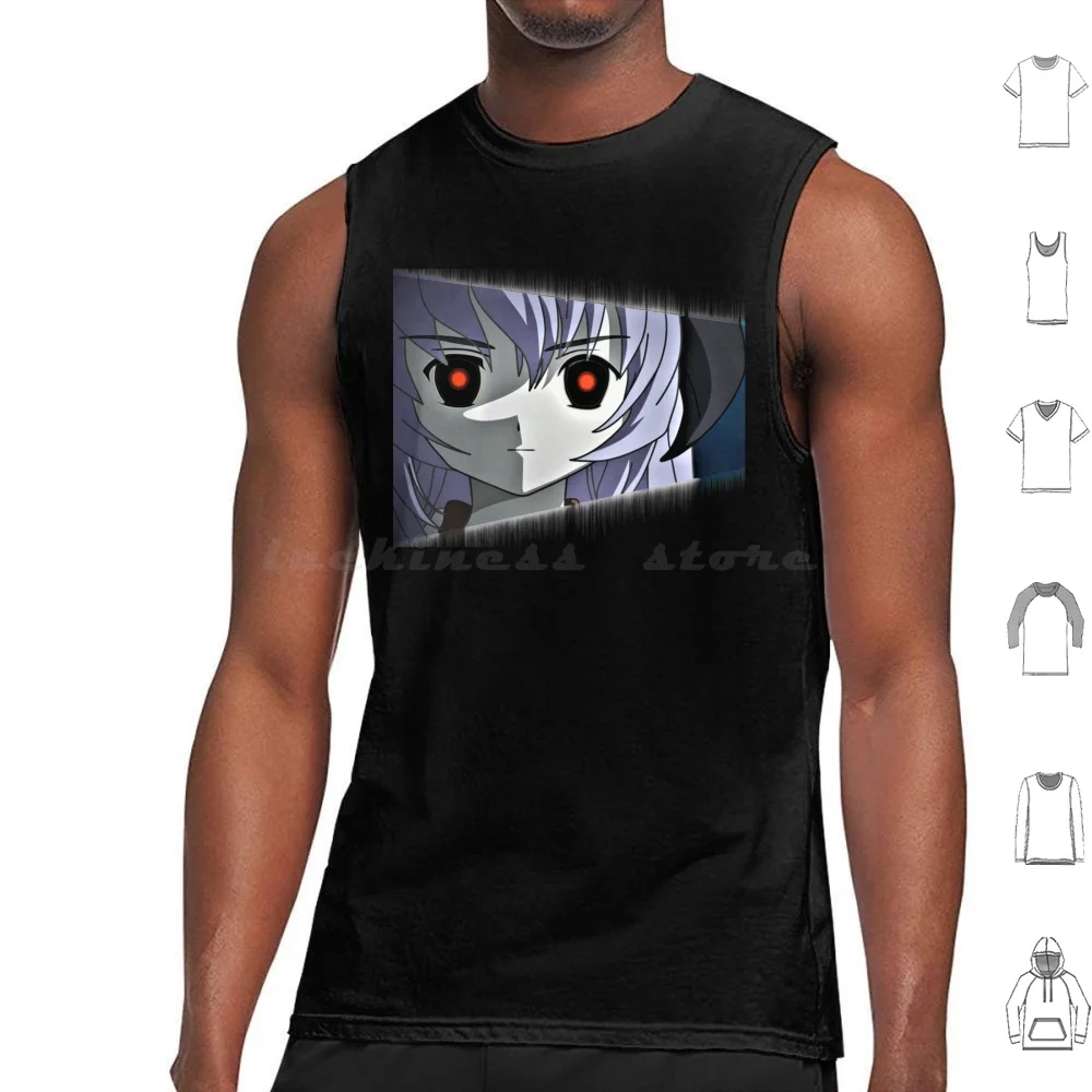 Evil Hanyu Furude-Higurashi No Naku Koro Ni Classic Tank Tops Print Cotton Evil Hanyu Furude Higurashi No Naku Koro