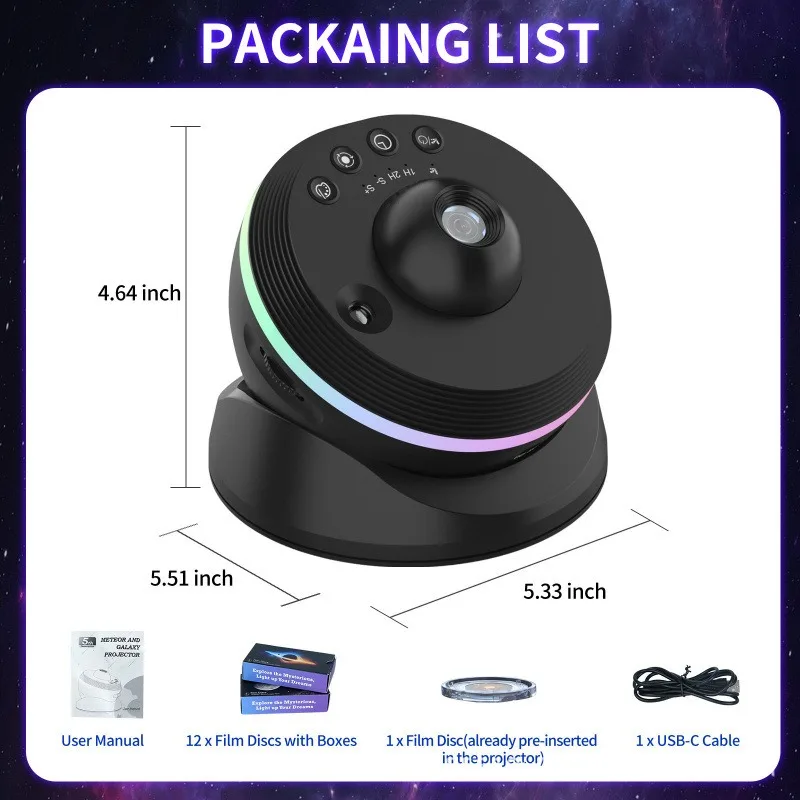 Cross-border popular bedroom star light projector private space capsule ambient light gift children's room decoration