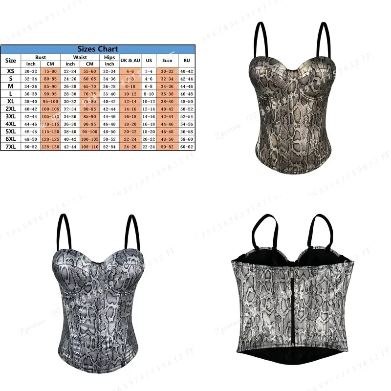 Sexy Women Gold Silver Snake Pattern Vest Suspender Fish Bone Bracelet Shaping Personalized Fish Bone Top Corset
