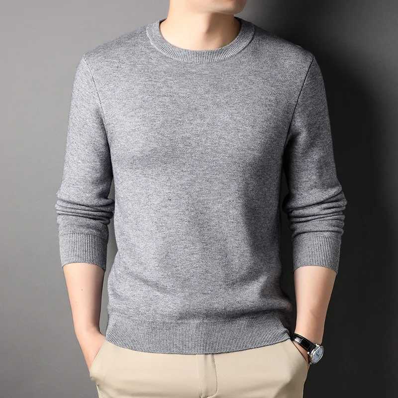 MRMT 2024 Brand Men\'s Sweaters Pure Color Slim Young Men Sweater Round Collar Big Size Pullover for Man Tops Thin Sweater