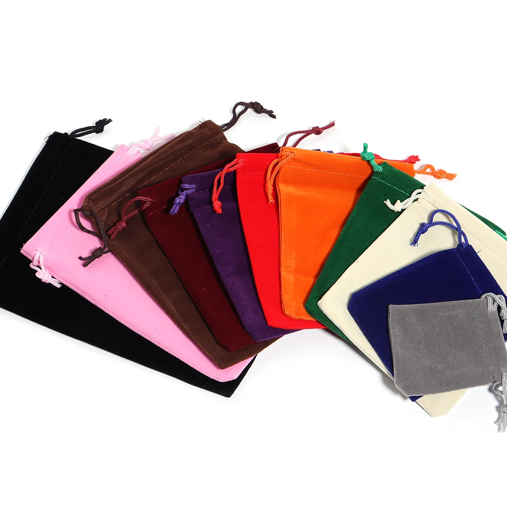 5-10pcs/lot Multisize Velvet Drawstring Bags Colorful Packing Pouches For Wedding Party Jewelry Candy Gifts Storage Display Bags