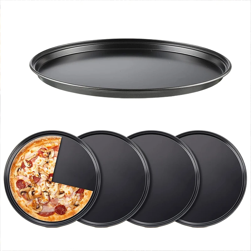 1 قطعة مقلاة البيتزا المستديرة 6/8/9/10 بوصة فرن الميكروويف عموم رقاقة صينية طبق الكربون الصلب غير عصا قالب الخبز أداة لوازم المطبخ TMZ