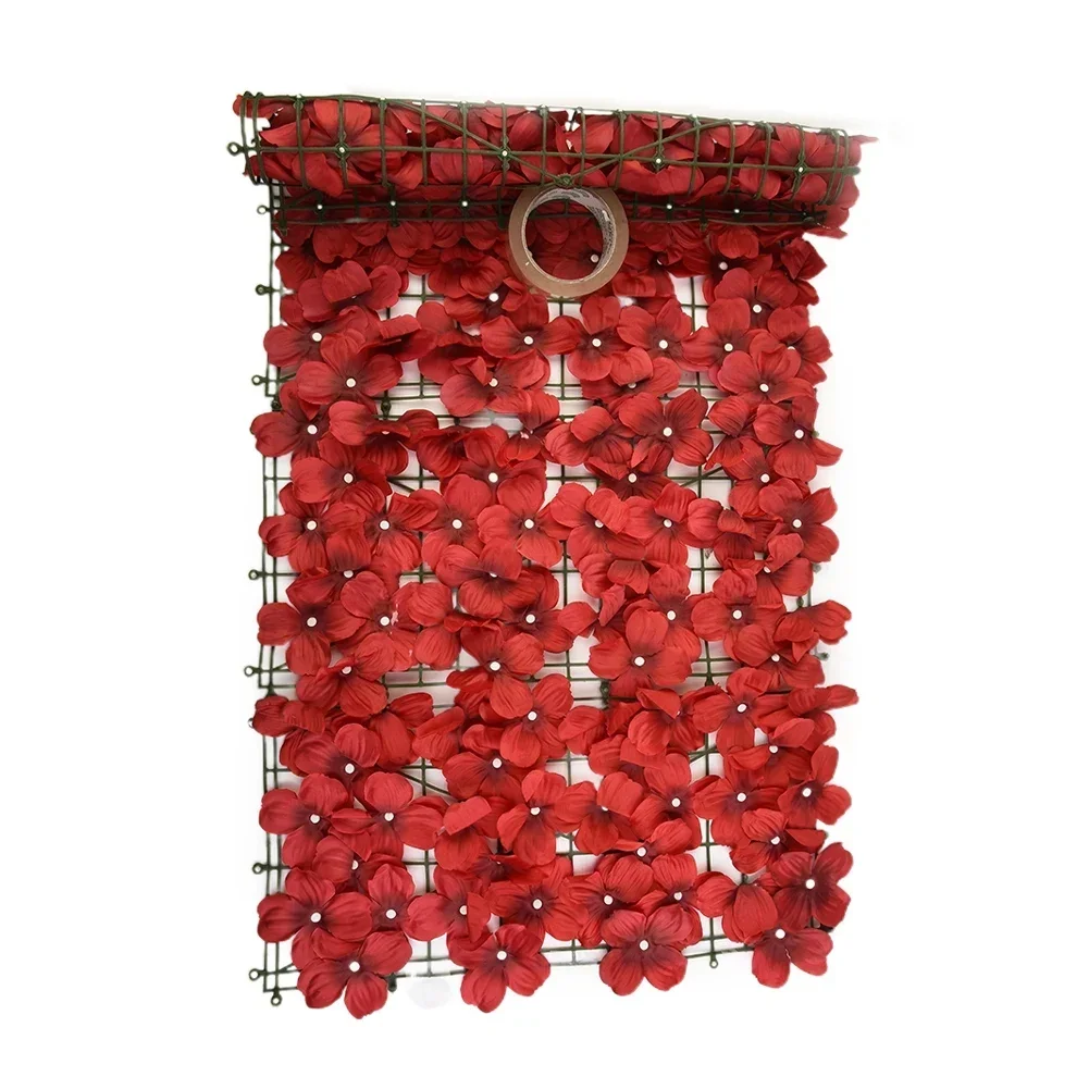 0.5*1M Artificial Privacy Flowers Hedge Cherry Blossom Fence Decoration Artificial Fence Home Garden Decoration Outdoor Wedding