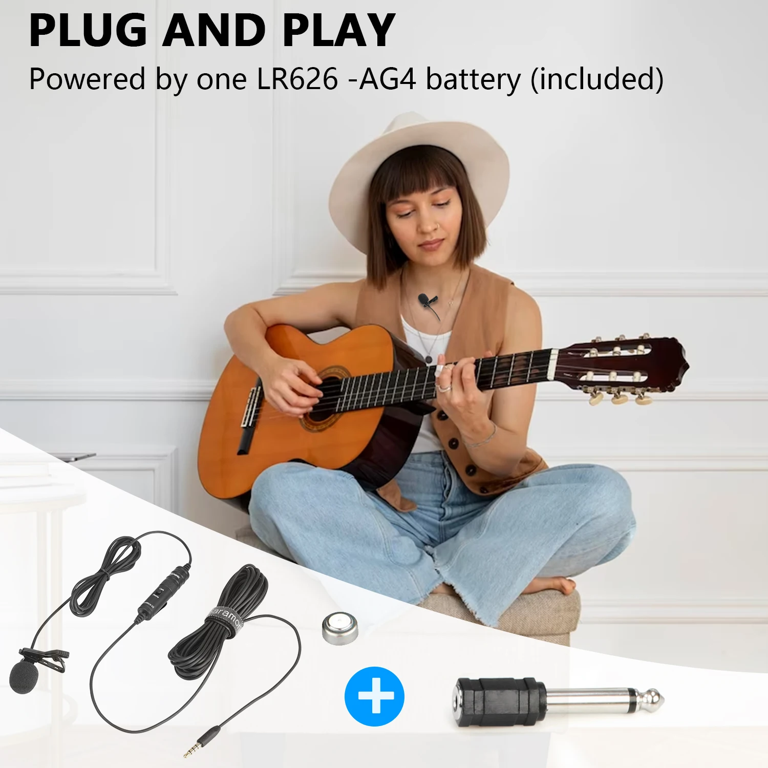 ميكروفون سارامونيك LavMicro U2 مكثف Lavalier للهواتف الذكية التي تعمل بنظام أندرويد والكمبيوتر المحمول 3.5 مللي متر TRRS ميكروفون ذو طية صدر السترة تدفق مدونة الفيديو