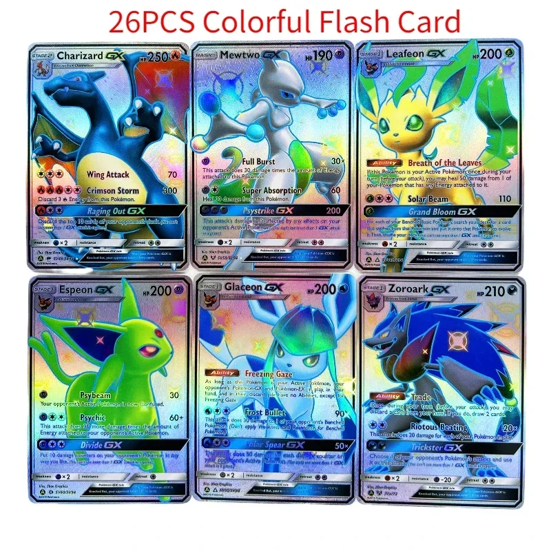 26 sztuk/zestaw Mewtwo GX SR Star wysokiej jakości proces refrakcji zabawki hobby Hobby kolekcje kolekcja gier karty Anime