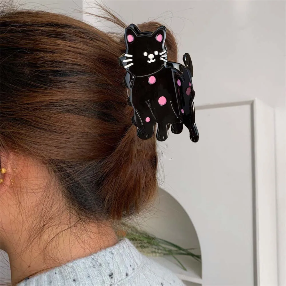 

School Sweet Acetate Cat Hair Claw Acetic Acid Bow Chick Shark Clip Hair Accessories Acrylic Animal Hair Clip Beach