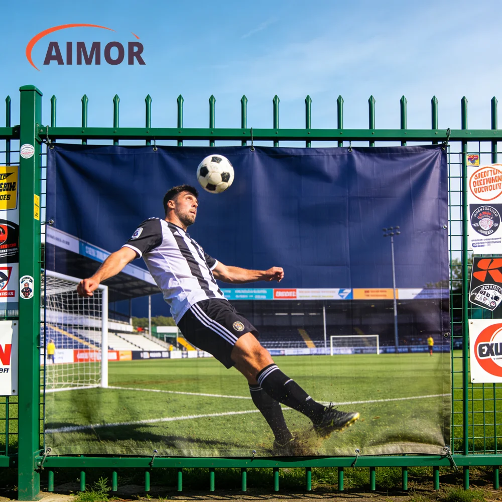 AIMOR Customized Banner Outdoor Spray Fabric DIYLOGO Advertising Printing PVC Vinyl Waterproof Fence Stadium