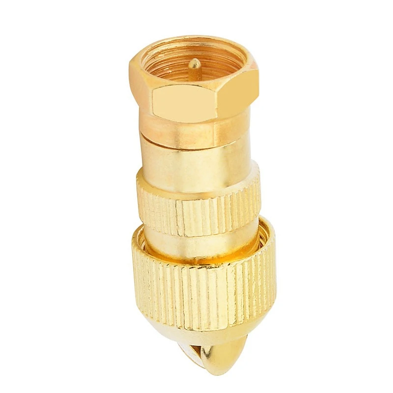 5 قطعة مطلية بالذهب التلفزيون RF محول MaleF-نوع موصل محوري التوصيل للتلفزيونات هوائي كابل الفاصل نقل الإشارة عالية السرعة