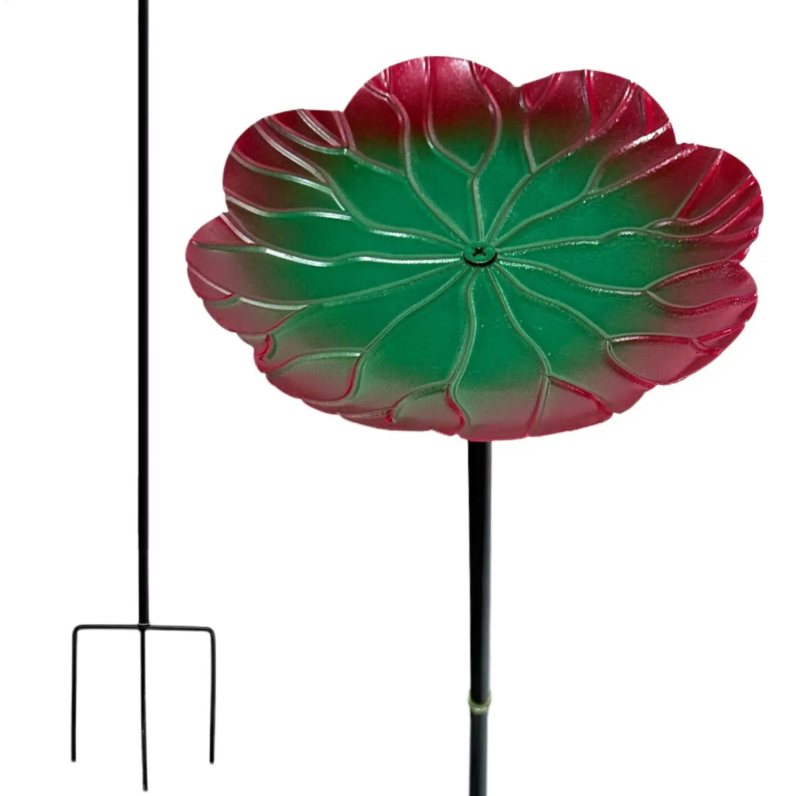 Bird Bath Bowl Bird Feeder Iron Versatile Sturdy Garden Birdfeeder with Stake for Outside Yard Balcony Backyard Decor