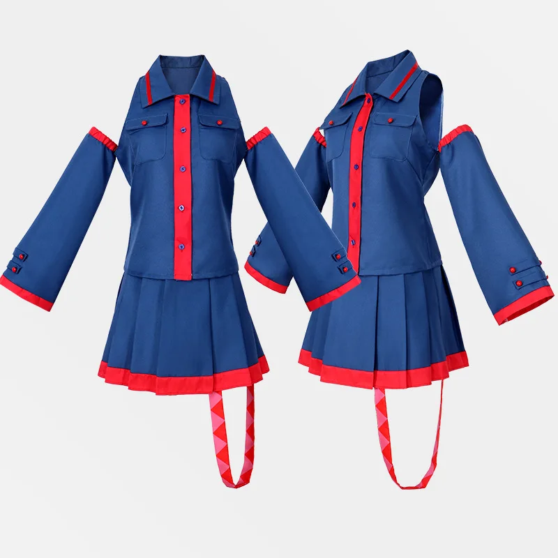 Anime Mikuu kasane Teto Cosplay Costume Women Blue Pink Dress Cosplay Halloween Costume Cosplay Made Accessorie props