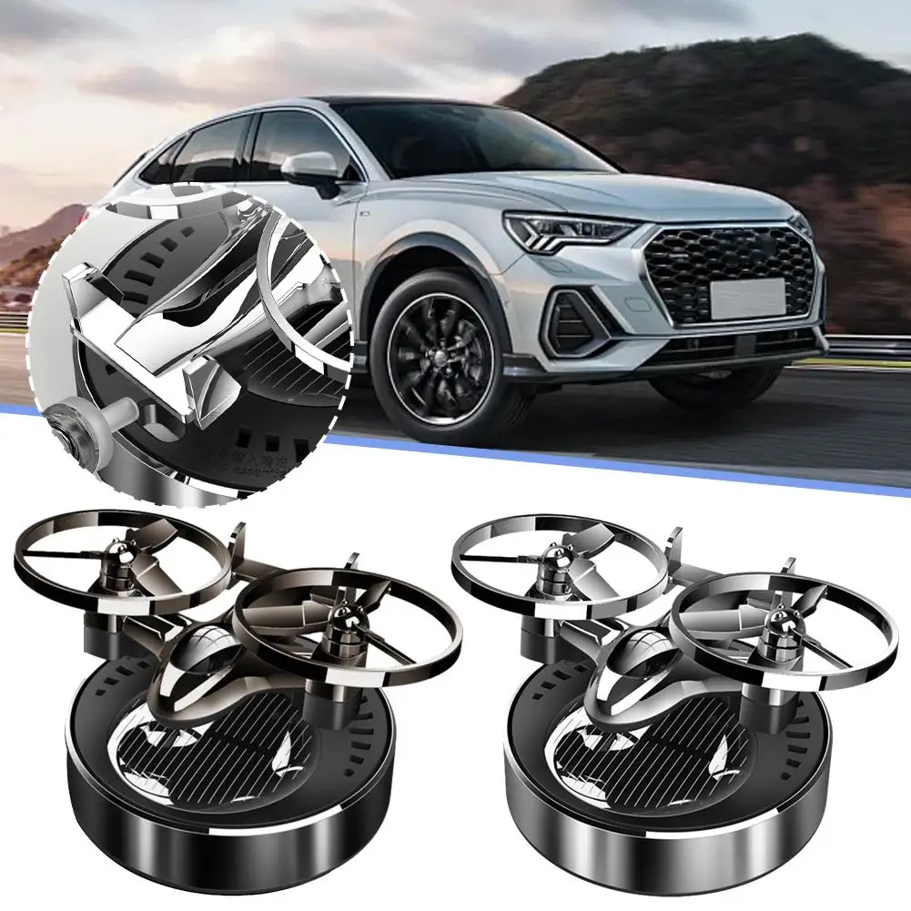 Solar Aromatherapy Solar Powered Rotation Helicopter Car Air Freshener Alloy Fragrance Auto Aroma Diffuser