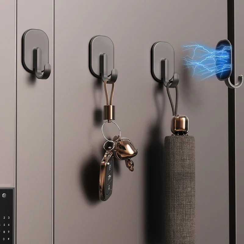 خطاف مغناطيسي للثلاجة غير مثقوب، خطاف خلفي للباب المنزلي، شفط قوي سميك متعدد الوظائف، شفط قابل لإعادة الاستخدام