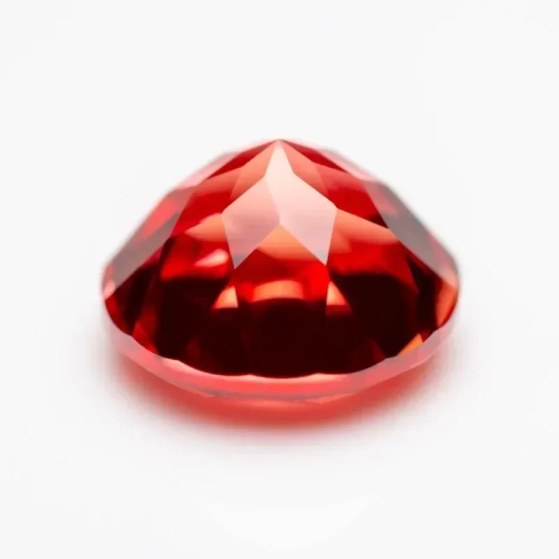 Lab Grown Sapphire Round Cut Sunset Red Color Top Quality Pendant Gemstones for Charms Jewelry Making Selectable AGL Certificate