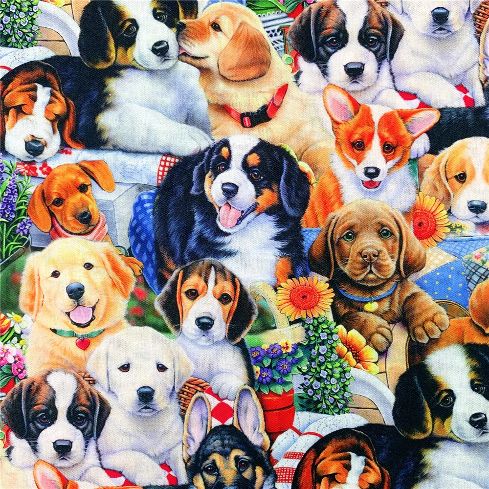 dachshund 100% Cotton Fabric Tissus for DIY Patchwork Baby Cloth Material Pet dog Printed Fabrics Sewing Handbag Dolls Clothes