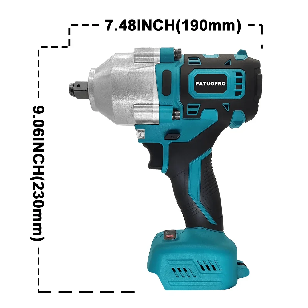 Imagem -04 - Chave de Impacto sem Fio sem Escova 1650n.m Polegada Ferramentas Elétricas de Reparo de Driver Elétrico Portátil para Bateria Makita 18v sem Bateria