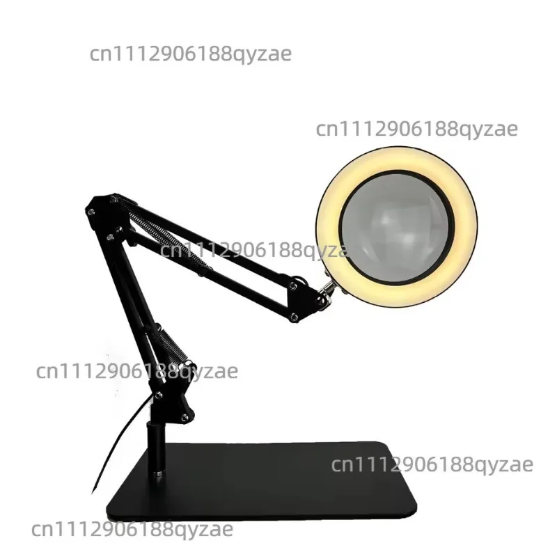 Desktop Magnifying Lamp 10X with LED, for Reading Electronics Repair and Soldering with Bright Illumination