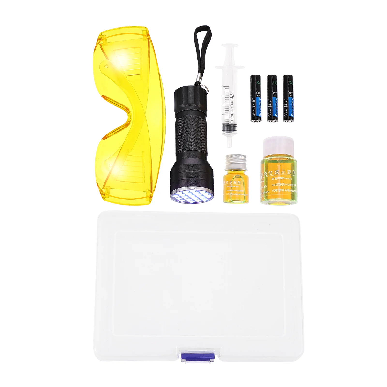 Leak Test Air Conditioner Flashlight Kit Tool Uv Glasses