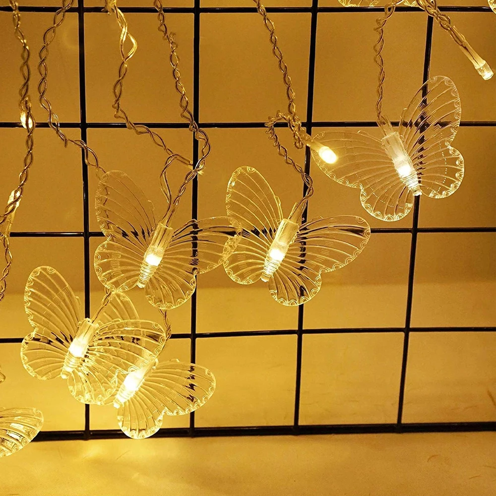 1pc LED Festival Indoor Decorative Light String Outdoor Garden Butterfly String Lights, 1.5m With 10 Lights