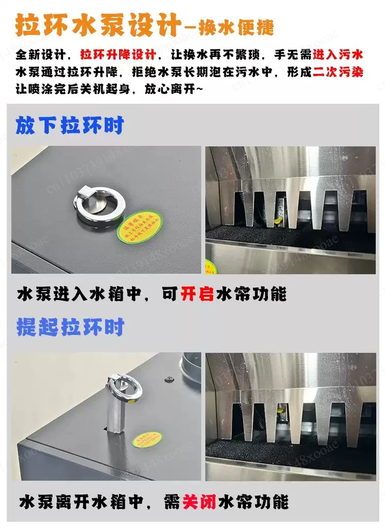 Stainless Steel Negative Pressure Exhaust Box and Water Curtain Spray Booth Workbench, for Painting Coating