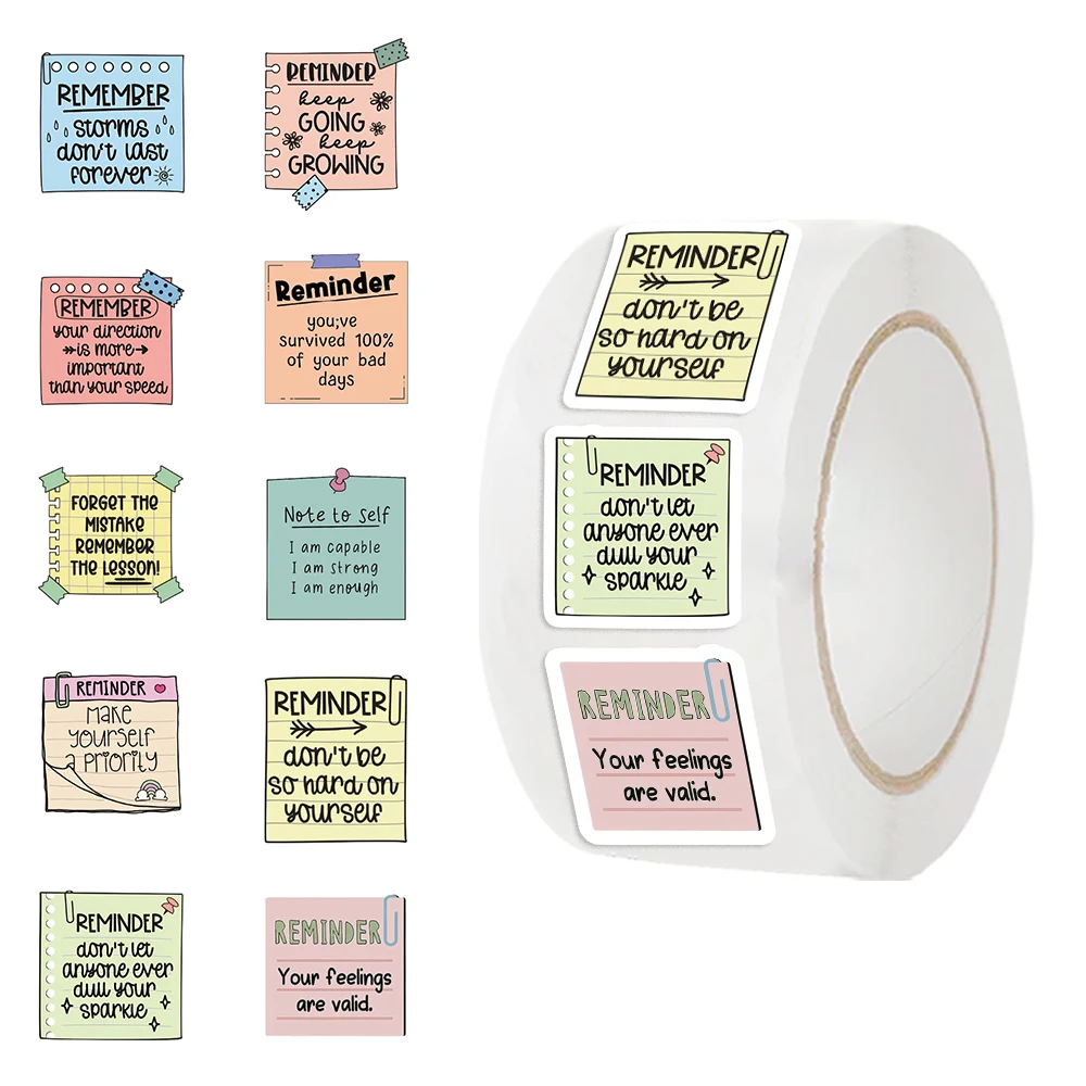 500Pcs Inspirational Motivational Stickers Roll Positive Quote Decals Funny Reward Encouragement Labels Children Reward Toy Gift