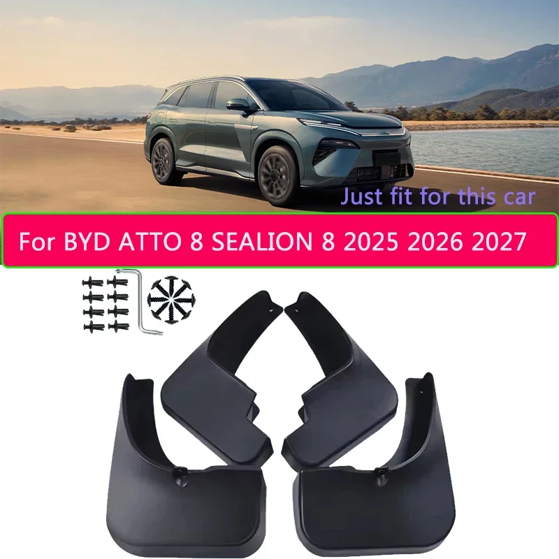 For BYD ATTO 8 SEALION 8 2025 2026 2027 Car Fender Mud Flaps Protect Auto Splash Guard Anti-dirt Wear-resistant Body Accessory
