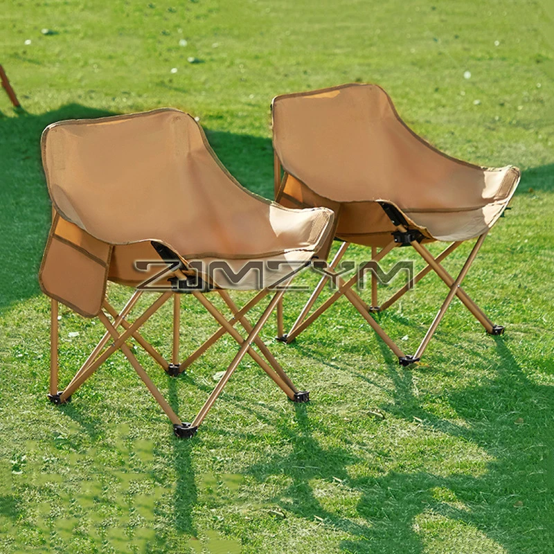 

Outdoor Folding Chair Ultra-Light Portable Camping Sketch Lazy Fishing Moon Stall for Traveling Camping Hiking