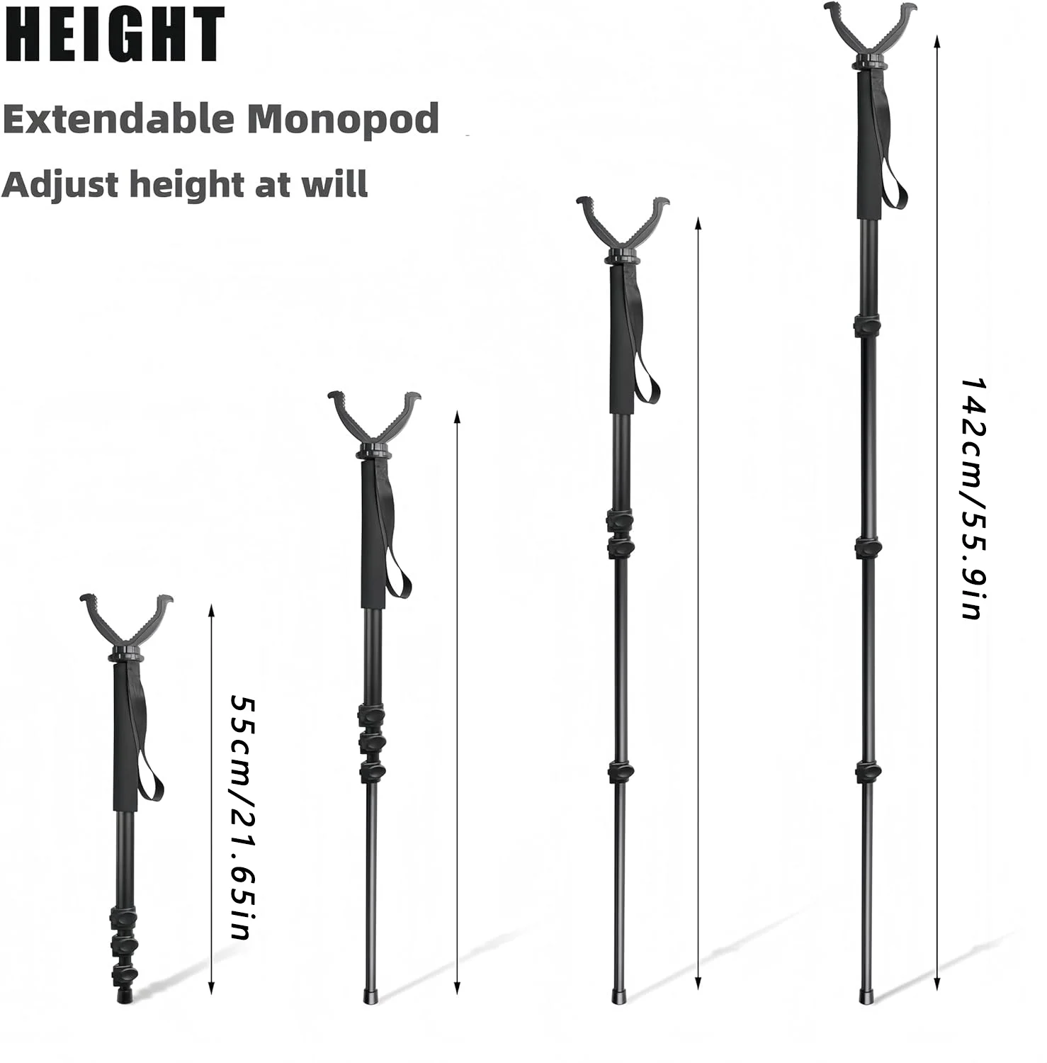 Monopod Shooting Stick and Gun Rest - Versatile Hunting Accessories with Adjustable Height Tactical Gun Portable Tripod Stand