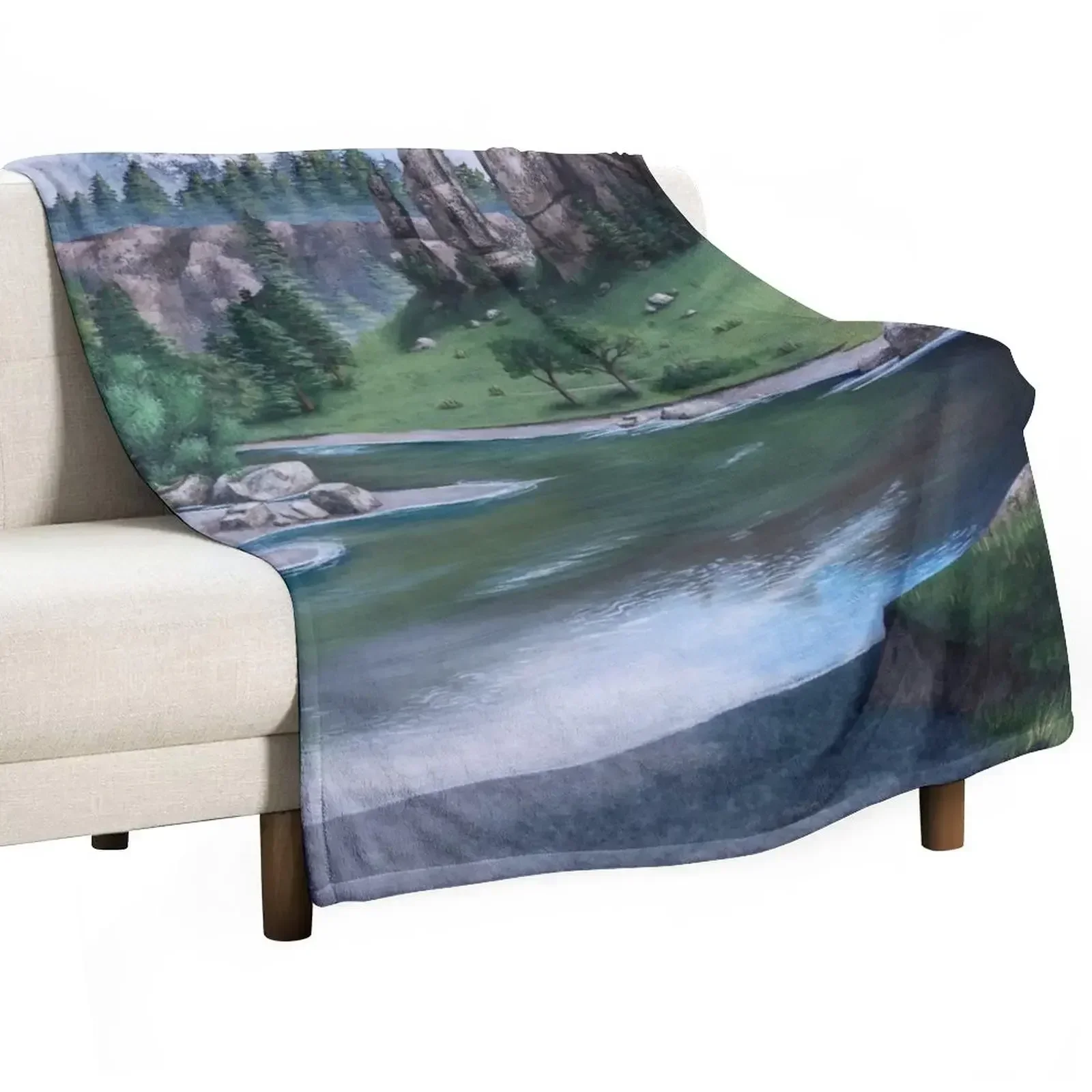 Horseshoe Overlook Throw Blanket Vintage Thermal blankets and throws Blankets