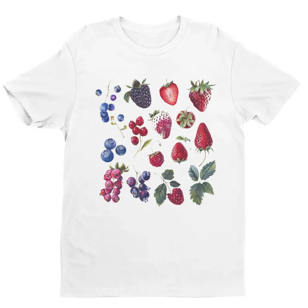 Berry Species Aesthetic Fruit T-shirt Comfort Colors Graphic Tee Fruit Lover Blueberry Shirt Strawberry Graphic Cute Berry Tops