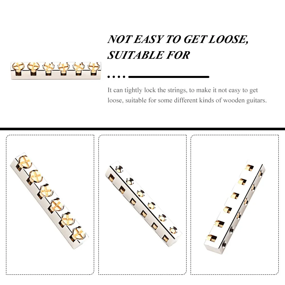 

Metal Electric Guitar Upper String Nut Durable Replacement Nut for Better Tone and Sustain Guitar Accessories String Support