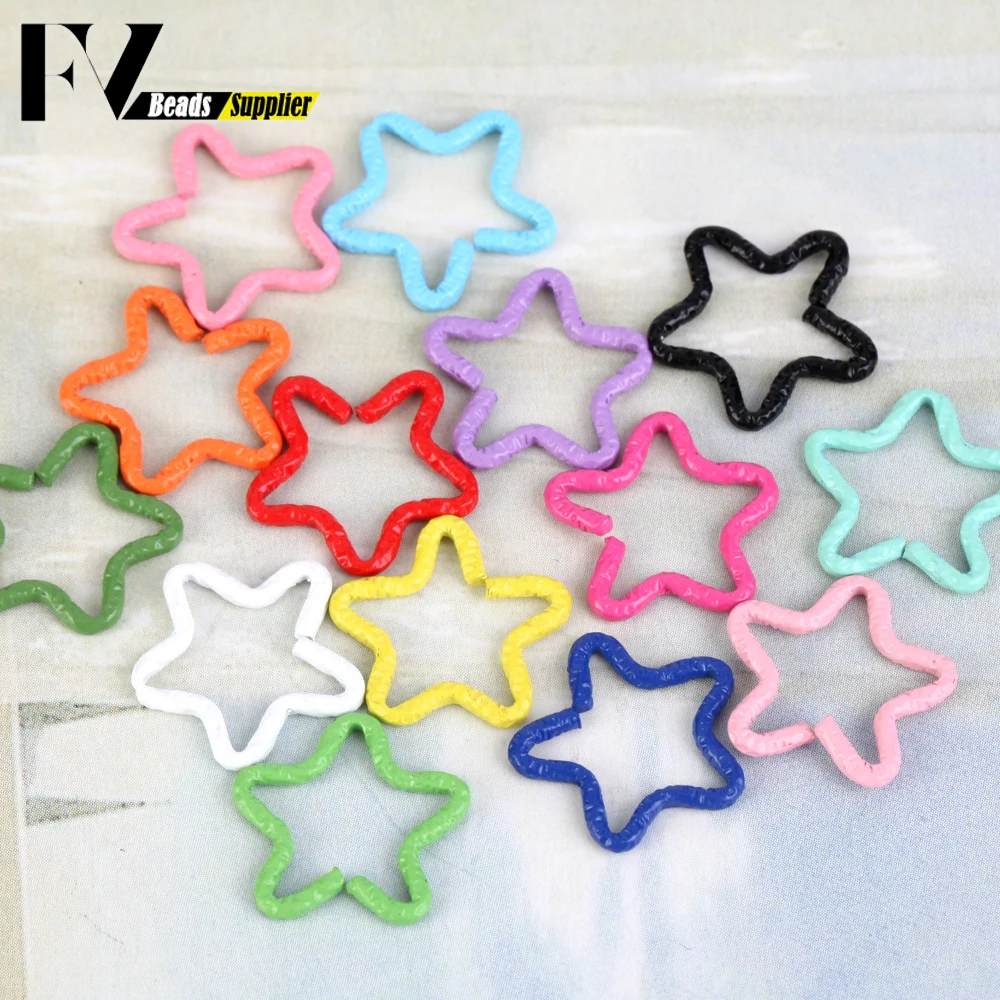 20pcs/lot 15mm Star Twisted Open Split Rings Jump Rings Connector For Jewelry Makings Findings DIY Handmade Supplies Accessories