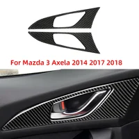 Cubierta de manija de cuenco para puerta de coche, pegatinas interiores embellecedoras, funda para Mazda 3 Axela 2014 2017 2018, accesorios de estilo de coche