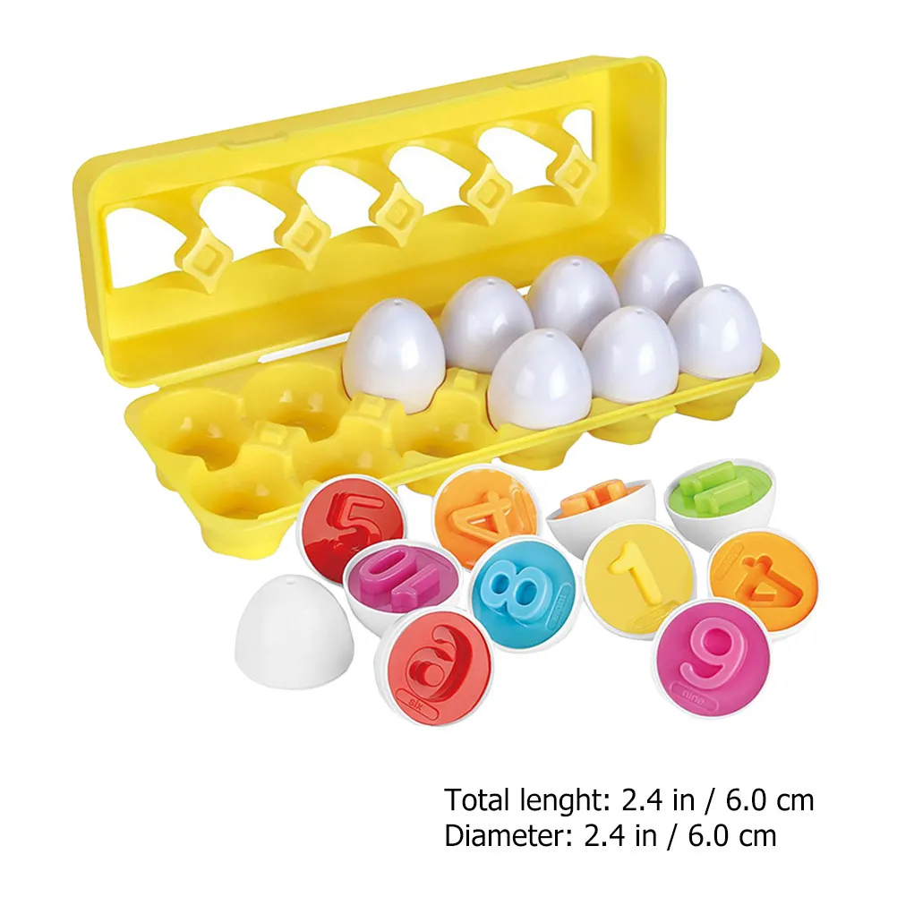 12Pcs Numbers Matching Egg Colorful Educational Puzzle Set Creative Math Game for Kids Early Learning Development