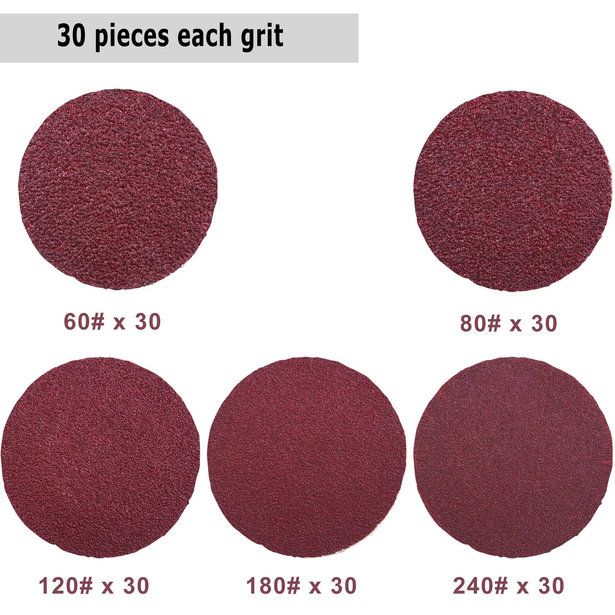 152 buah 2 inci Kit cakram pengamplasan perubahan cepat dengan pegangan 1/4 inci permukaan 36-240 cakram penggiling Grit untuk finishing poles karat