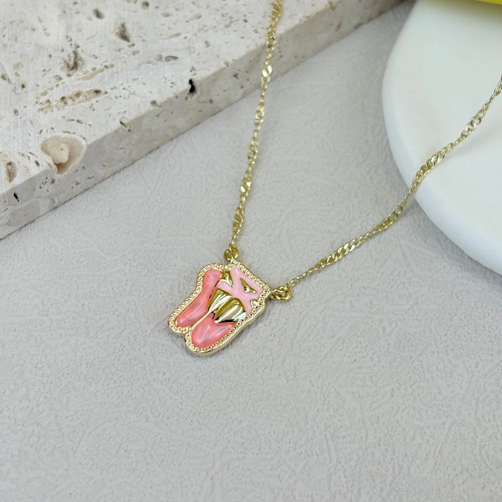 

VKVVA Fashion Jewelry KS Series Ballet Shoes Pendant Necklace for Women Birthday Gifts