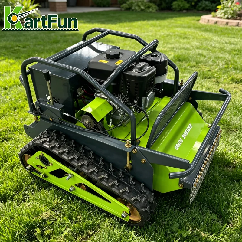 Free Shipping Remote Control Crawler Lawn Mower Diesel Powered RC Grass Cutter for Slope Orchard Garden