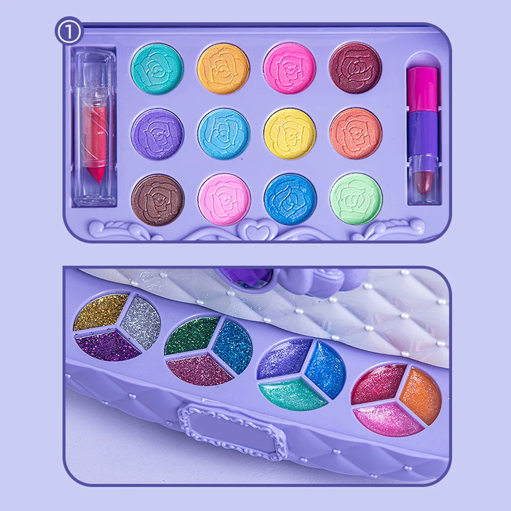 Kit de belleza de maquillaje para niños, caja de maquillaje ligera y portátil para niñas, regalo de cumpleaños y Navidad, juguete para niños, princesa