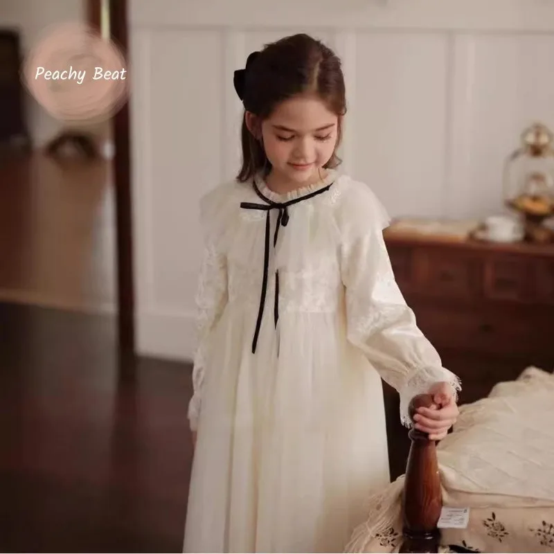 

Baby Girl Princess Lace Velvet Dress Long Sleeve Infant Toddler Child Elegant Tulle Vestido Birthday Party Baby Clothes 2-10Y