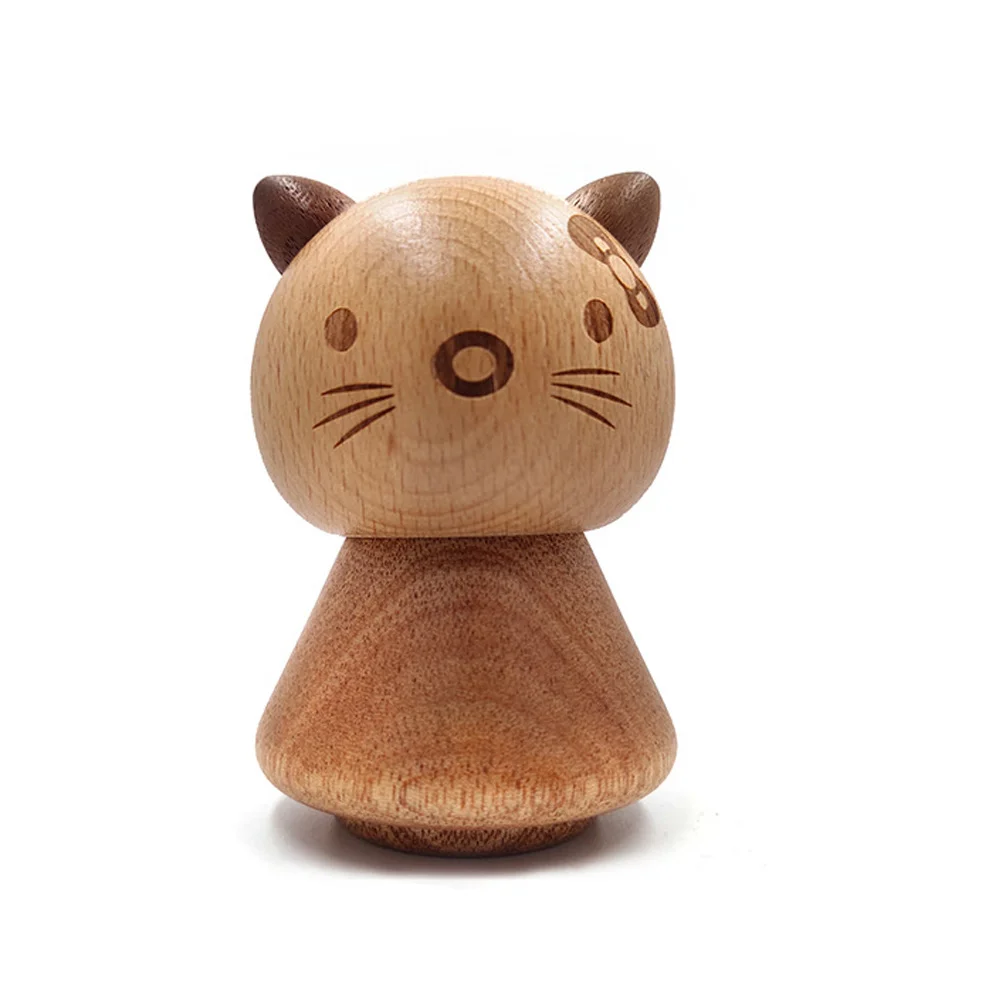 Creative Toothpick Holder Mini Household Storage Container Walnut Beech Wood Craft Gift Solid Wood Toothpick Box(A)