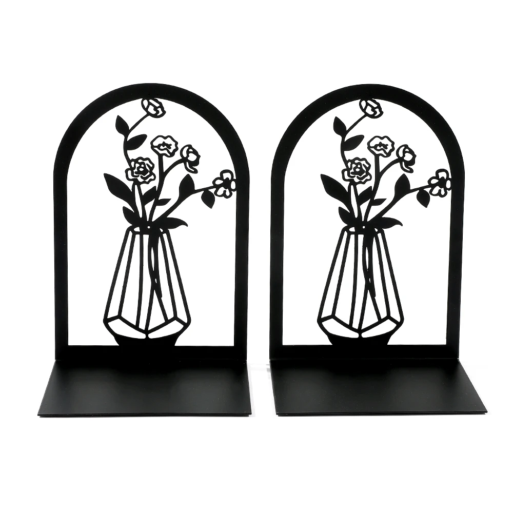 Imagem -05 - Book Rack Stand Iron For Lovers Lindo Vaso Book Ends Home Desk Papelaria Material de Escritório Mulher e Homem Estilos