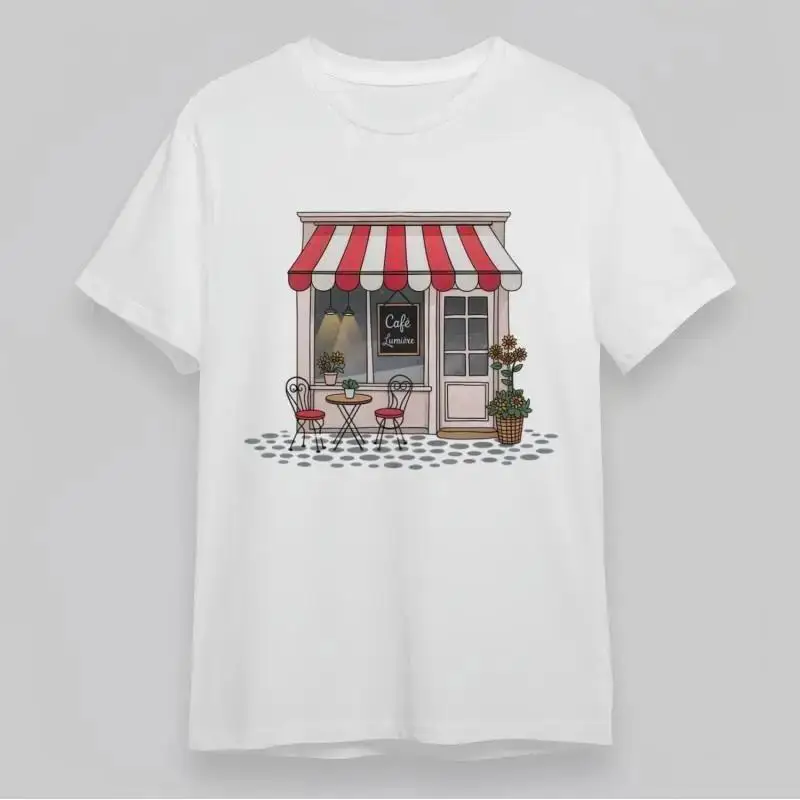 Men'S Comfortable All Season Classic T Shirt Caf Lumi Re Striped Awning