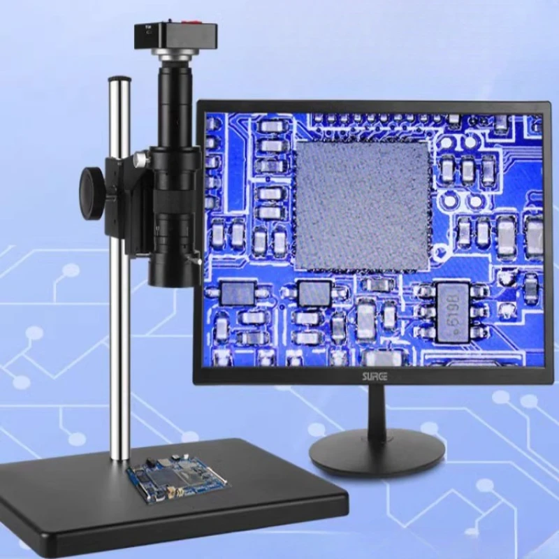 Desktop HD 200x CCD Industrial Electronic Video Microscope with LED Light Measuring Ruler Mobile Phone Repair Soldering IC Chip