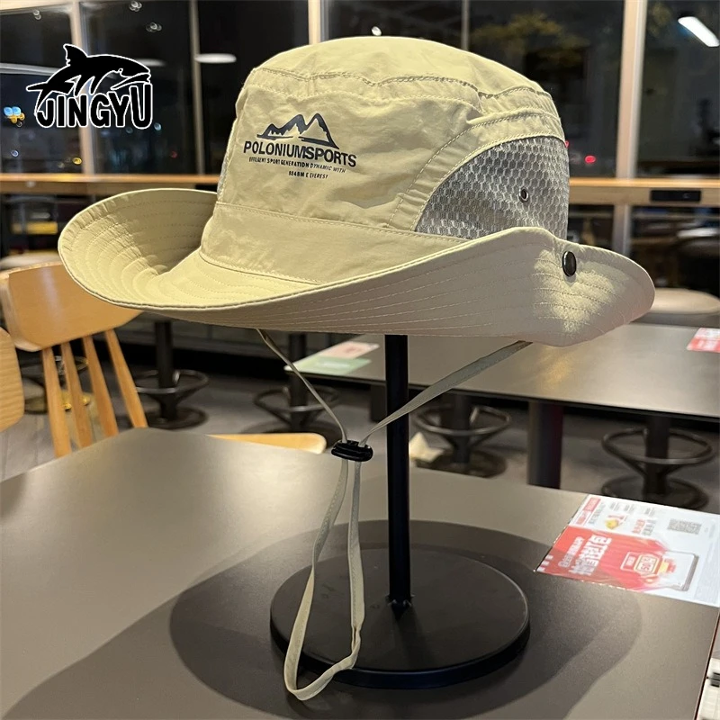 

UPF 50+ Unisex Outdoor Sun Hat - Wide Brim Cowboy-Style Fishing Cap for Hiking/Camping, Breathable Adjustable Windproof Design