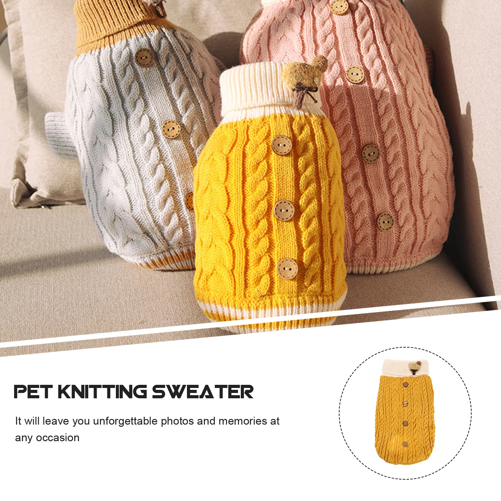 

1pc Winter Turtleneck Dog Costume For Small Puppy Warm Clothing Festival Photo Prop Pet Turtleneck Pet Costume Outfit