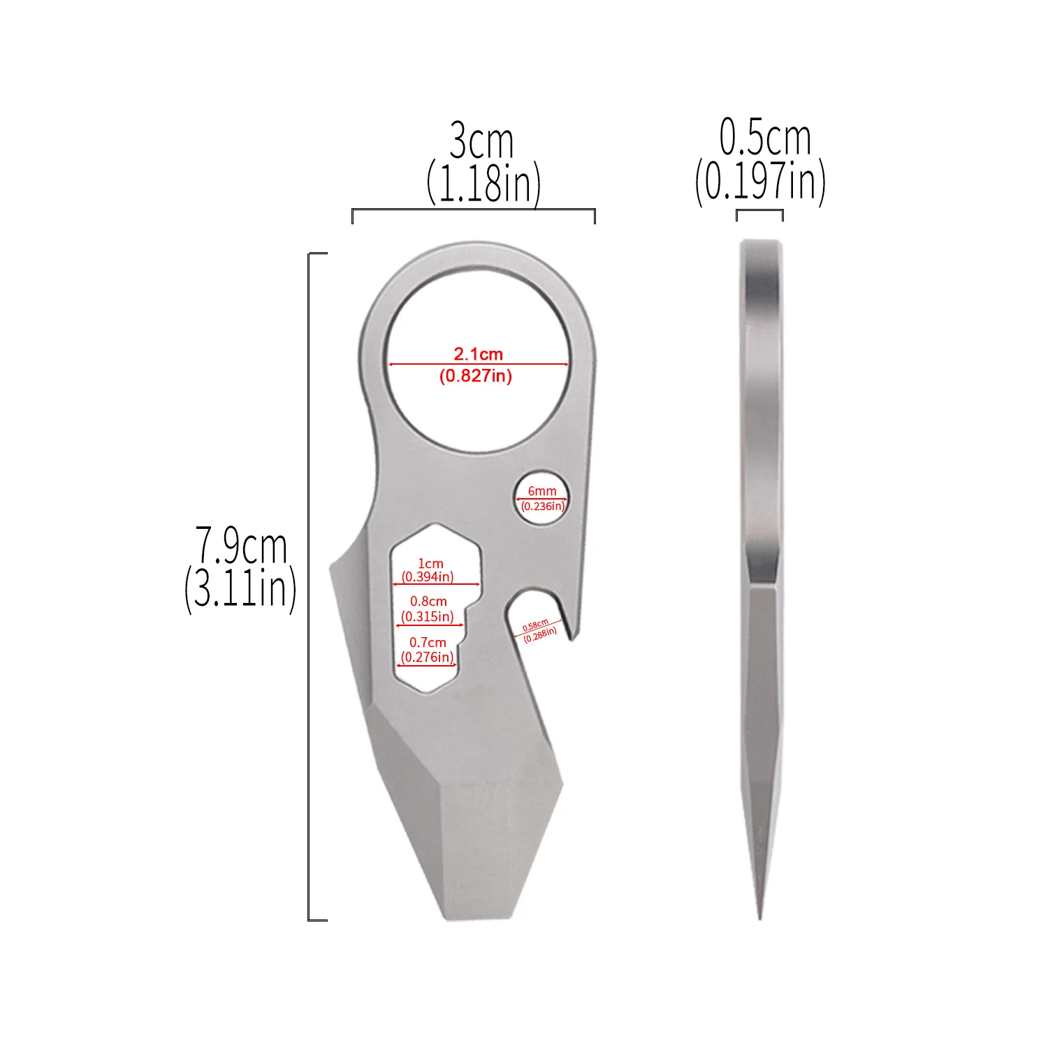 Multistyle EDC tools.Titanium alloy material. Multifunctional keychain accessory pry bar