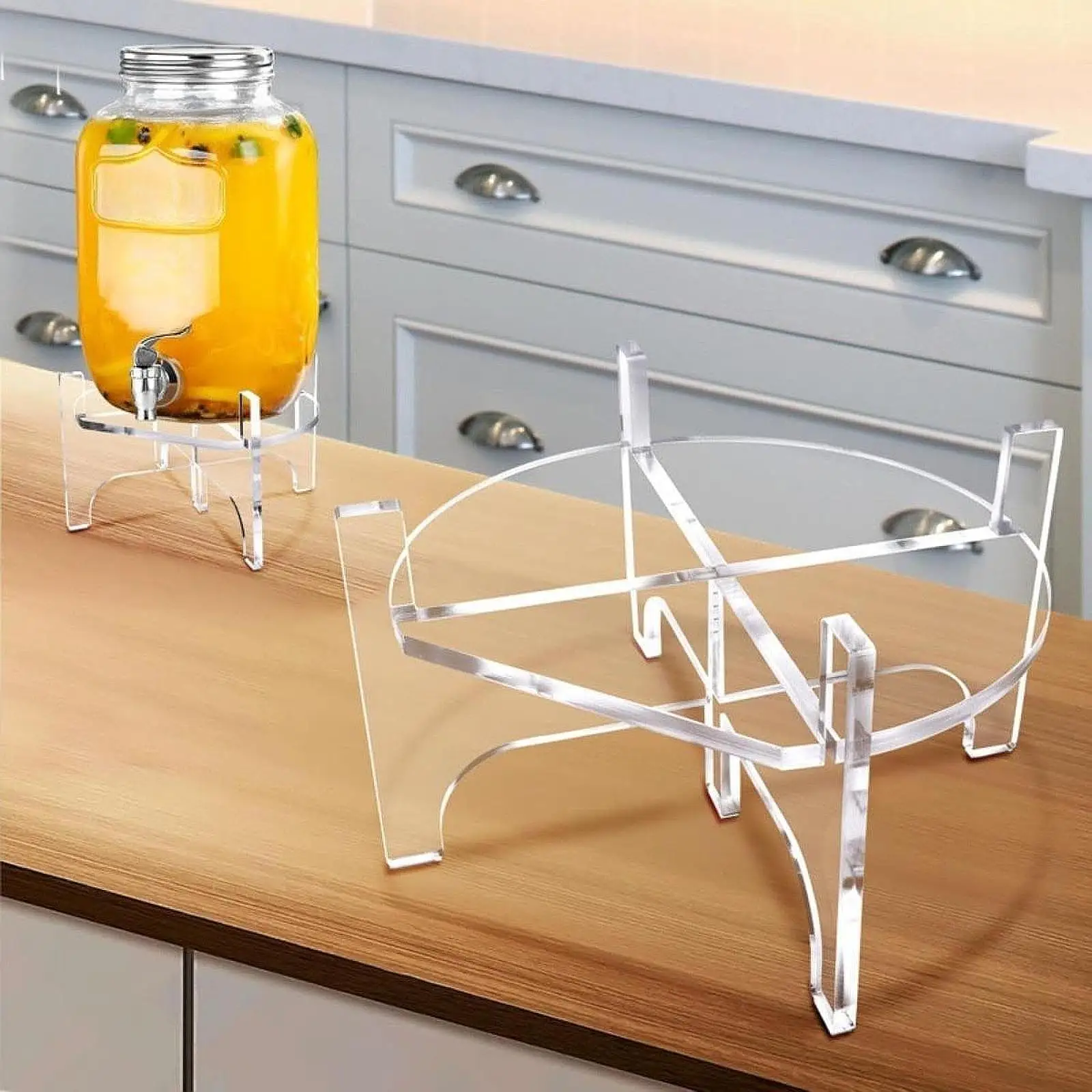 Transparent Acrylic Drink Dispenser Support Rack Beverage Server Holder for Catering Events with Dessert Stand for Cafe Party