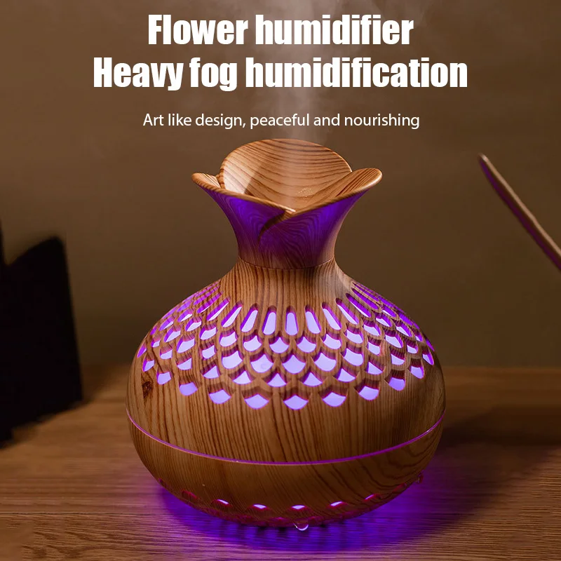 

300ML Portable Wood Grain Humidifier Home Car Office Desktop Air humidificador USB Essential Oil Aroma Diffuser Cool Mist Maker