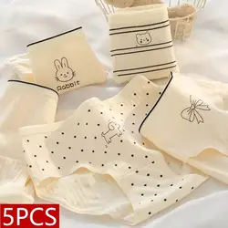 5Pcs/Lot Women's Underwear Cotton Panties Sexy Pantys for Female Intimates Underpants Breathable Briefs Girls Mid-Rise Shorts