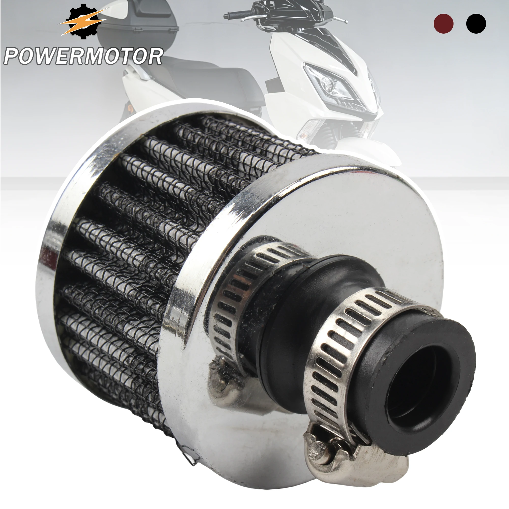 Mini 12mm Universal High Flow Cold Air Intake Filter Crankcase Breather Air Cleaner for Car Motorcycle Auto Modified Accessories