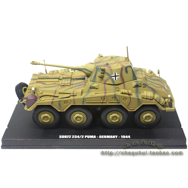 Литой под давлением 144, немецкий SdKfz 234/2 PUMA, колесный бронированный развевательный автомобиль, модель танка из сплава, Коллекционная игрушка, подарок, сувенир